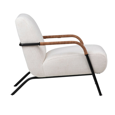 Eloise Black Metal and Cream Upholstery Occasional Chair