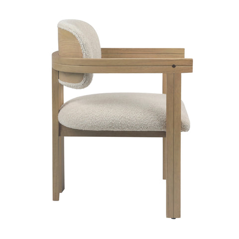 Nathaniel Off White and Natural Frame Dining Chair