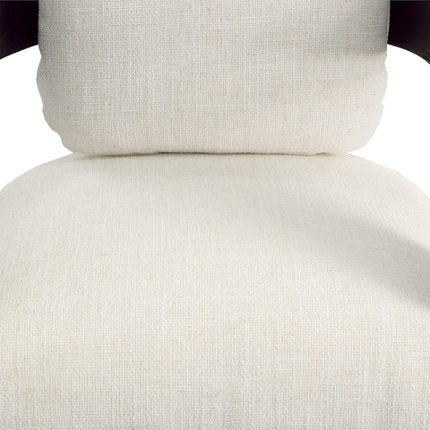 Maravi Black Wood Finish and Cream Upholstery Dining Chair