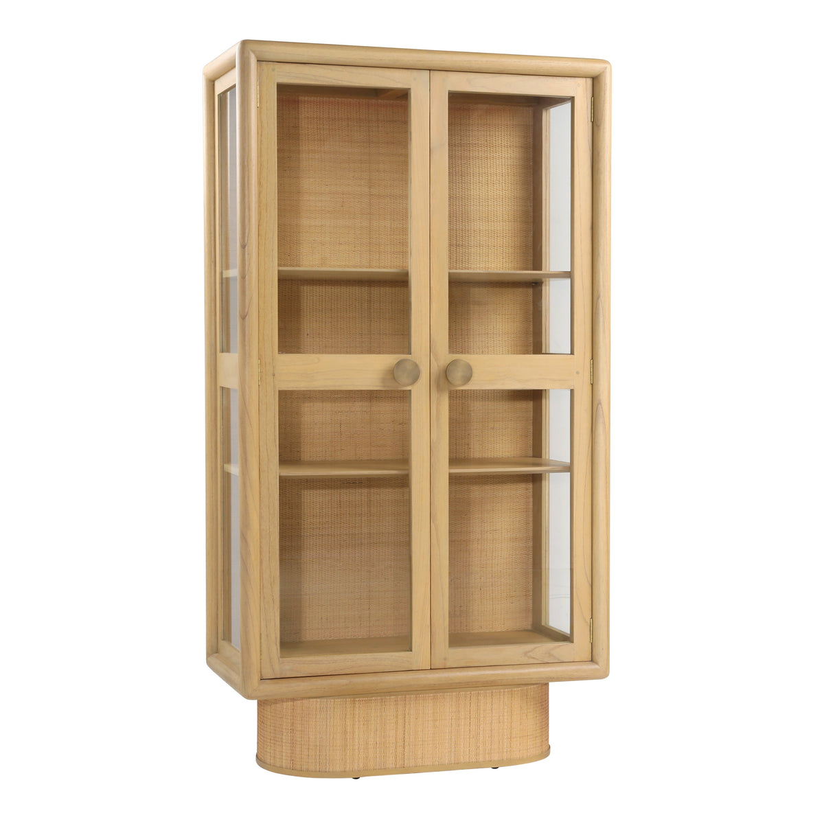 Crispina Natural and Brass Pulls Cabinet
