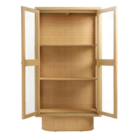 Crispina Natural and Brass Pulls Cabinet