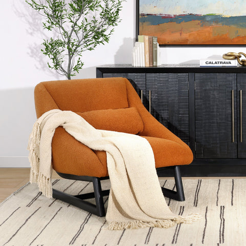 Natasha Rust and Black Legs Occasional Chair
