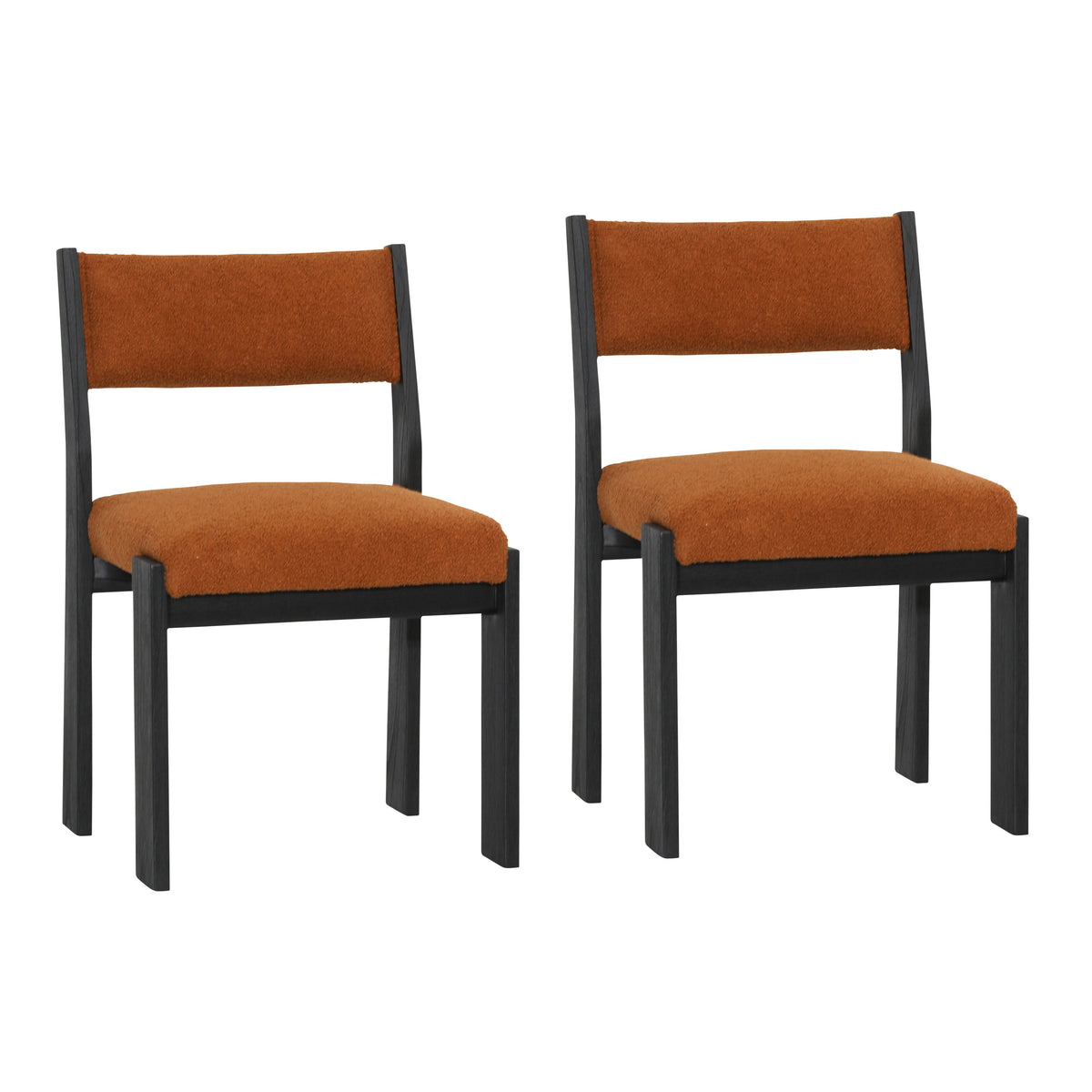 Elijah Rust and Black Dining Chair Set Of 2
