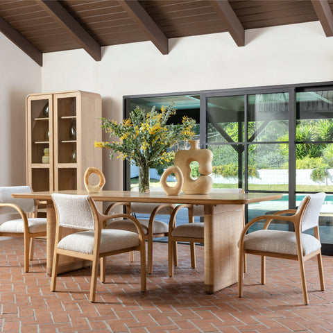 Deanna Beige and Natural Dining Chair