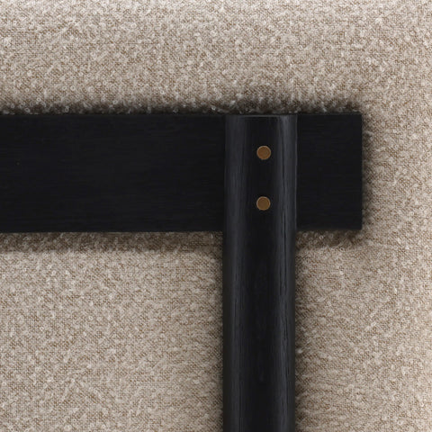 Magali Edwin Beige and Coffee Wood Finish Sofa