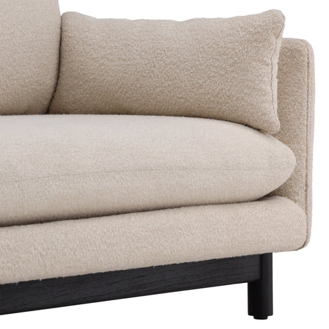 Magali Edwin Beige and Coffee Wood Finish Sofa