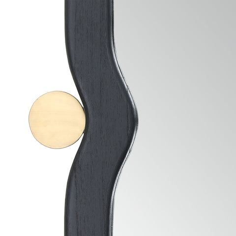 Quincy Black and Antique Brass Mirror