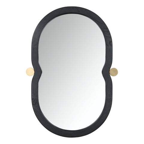 Quincy Black and Antique Brass Mirror
