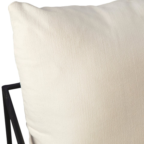 Inska White with Black Iron Frame Occasional Chair
