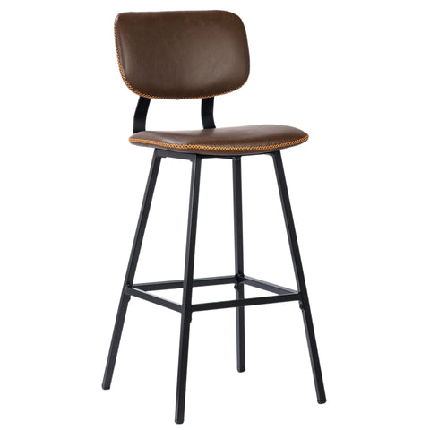 Camella Brown Fabric and Black Metal Legs Barstool