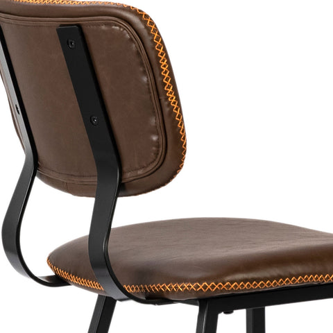 Camella Brown Fabric and Black Metal Legs Counter Stool