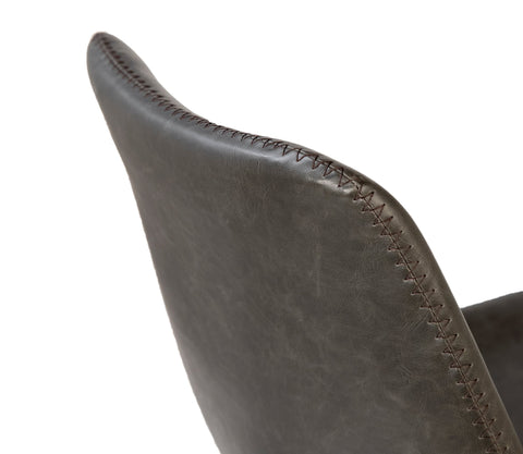 Rufina Dark Grey Upholstery and Black Metal Legs Dining Chair