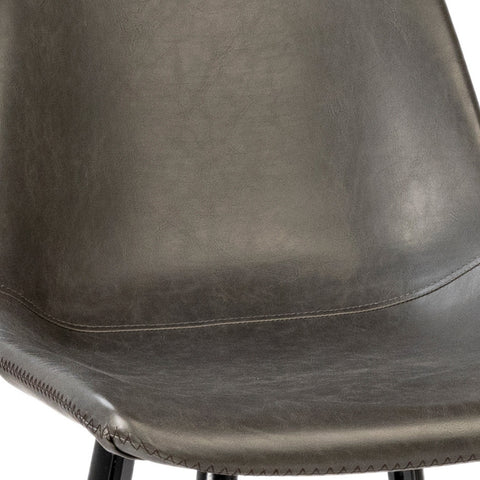 Rufina Dark Grey Upholstery and Black Metal Legs Counter Stool