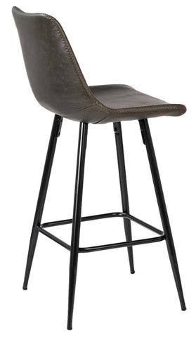 Rufina Dark Grey Upholstery and Black Metal Legs Counter Stool