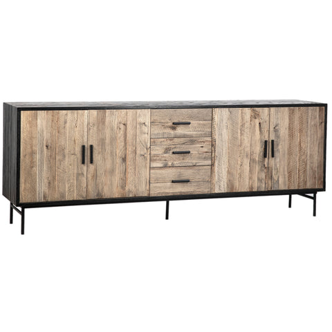 Hagen Black and Antique Brown Wood Finish Sideboard