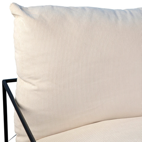 Alvar Black Metal and Off White Fabric Occasional Chair