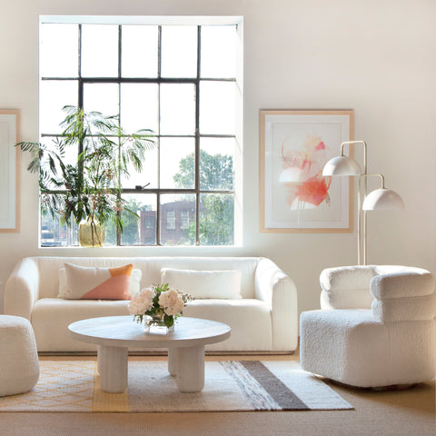 Nixon Natural White Finish Ottoman