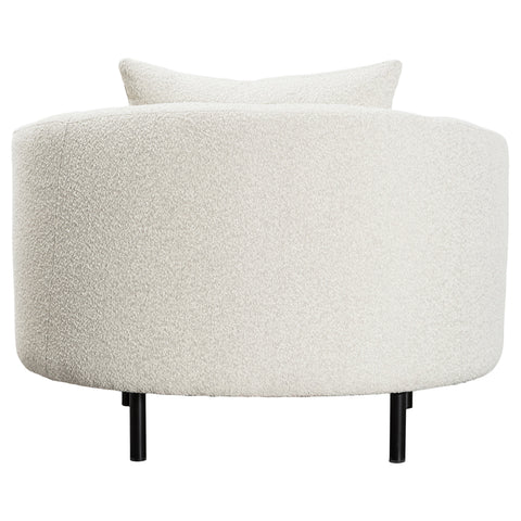 Rani Light Sand Boucle Upholstery with Black Metal Legs Occasional Chair