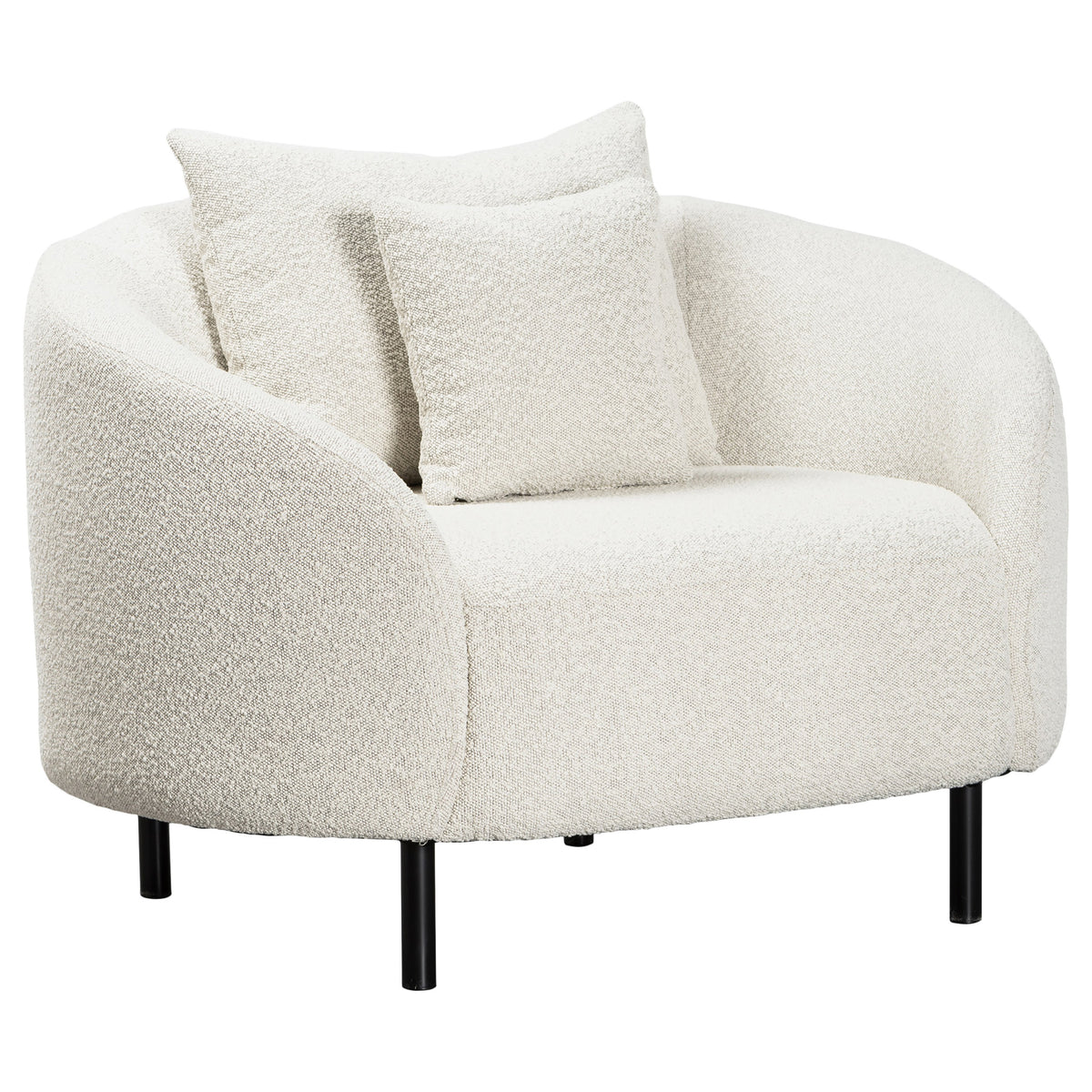 Rani Light Sand Boucle Upholstery with Black Metal Legs Occasional Chair