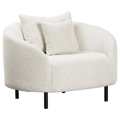 Rani Light Sand Boucle Upholstery with Black Metal Legs Occasional Chair