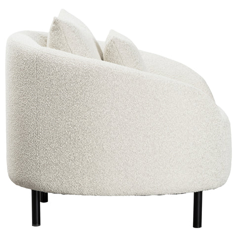 Rani Light Sand Boucle Upholstery with Black Metal Legs Occasional Chair