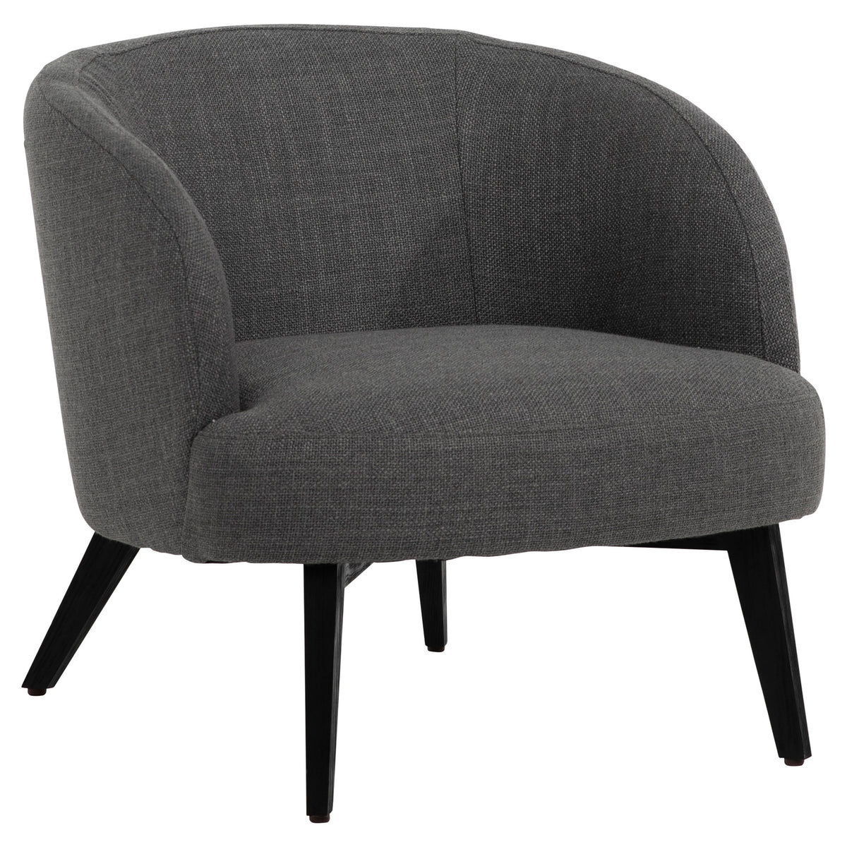Kaman Dark Grey Upholstery with Black Stained Wood Legs Occasional Chair