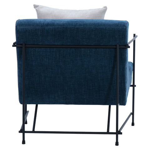 Sevilla Teal Upholstery with Matte Black Metal Frame Occasional Chair