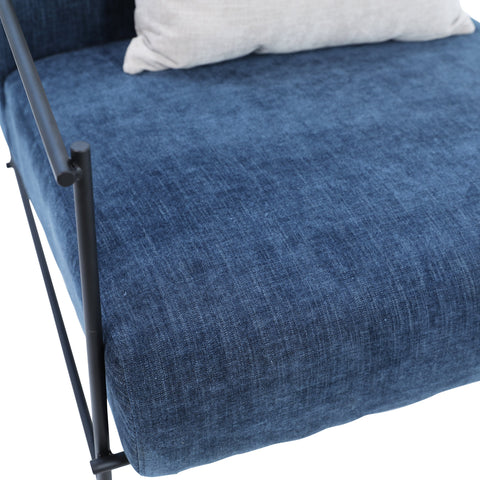 Sevilla Teal Upholstery with Matte Black Metal Frame Occasional Chair
