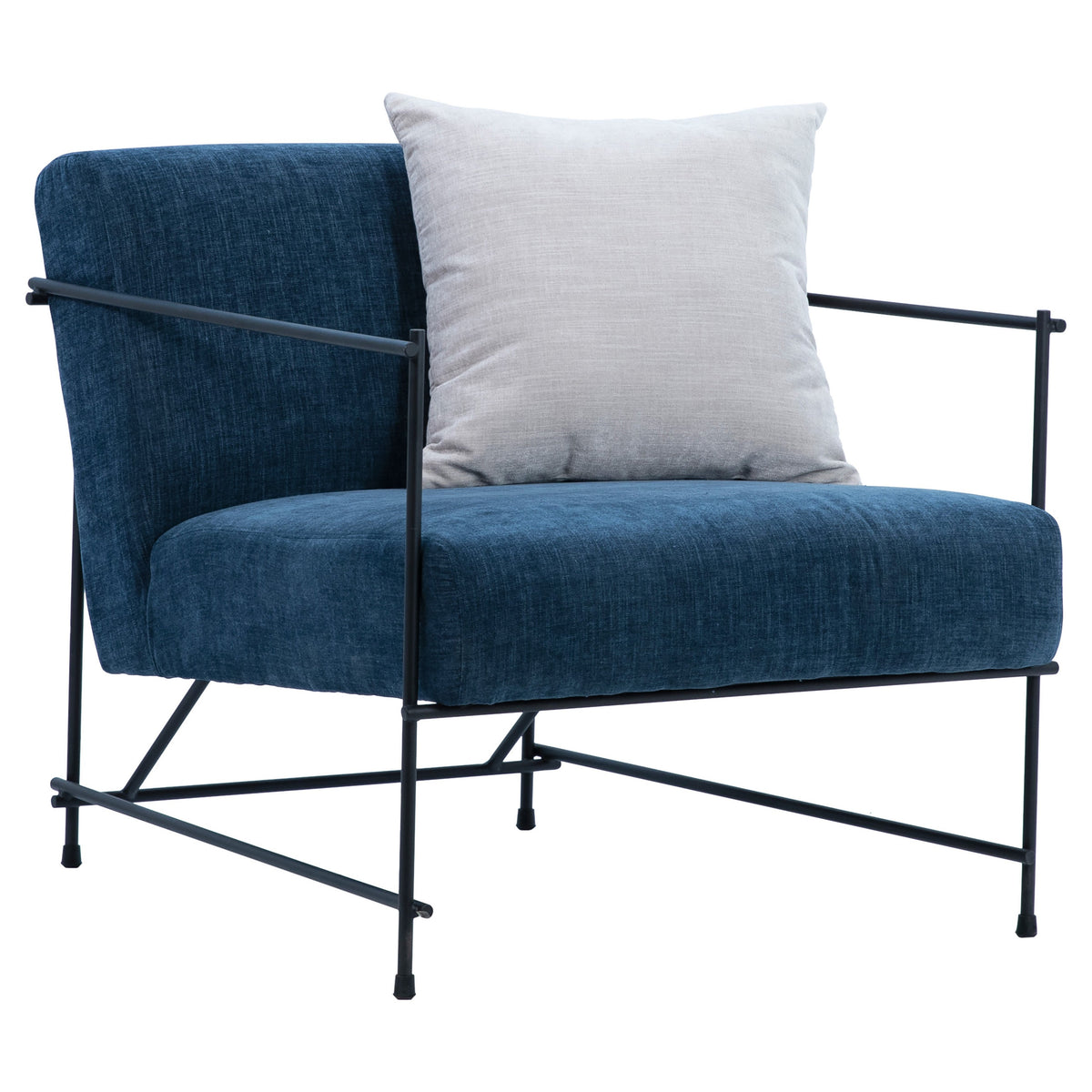 Sevilla Teal Upholstery with Matte Black Metal Frame Occasional Chair