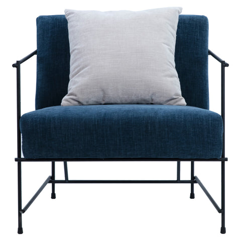 Sevilla Teal Upholstery with Matte Black Metal Frame Occasional Chair