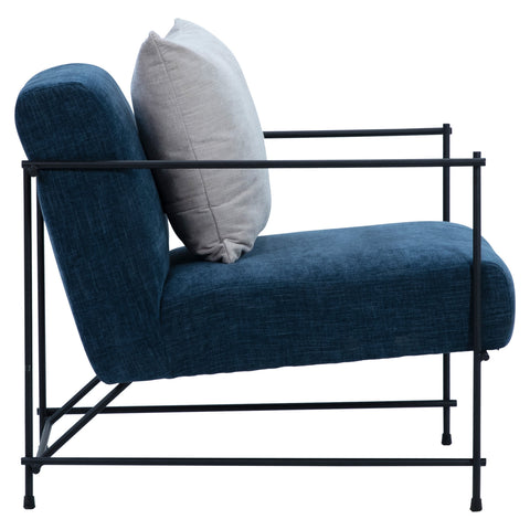 Sevilla Teal Upholstery with Matte Black Metal Frame Occasional Chair