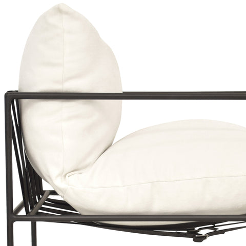 Inska White with Black Iron Frame Dining Chair