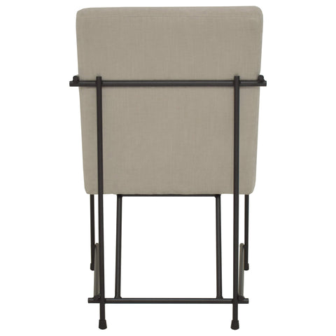 Dublin Taupe Upholstery and Matte Black Iron Frame Dining Chair