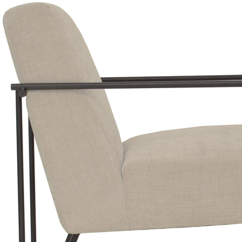 Dublin Taupe Upholstery and Matte Black Iron Frame Dining Chair