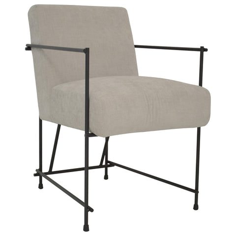 Dublin Taupe Upholstery and Matte Black Iron Frame Dining Chair