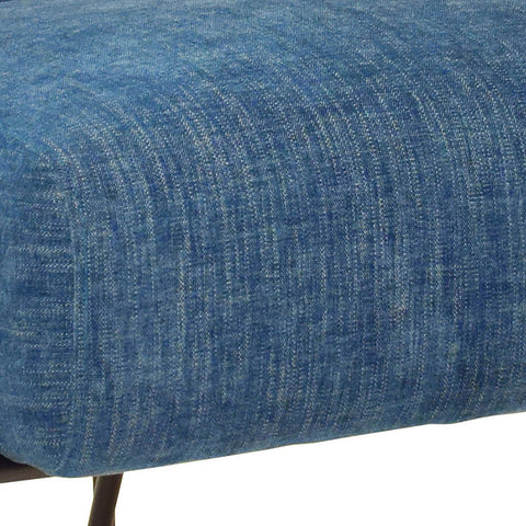 Dayton Teal Blue Upholstery with Matte Black Iron Frame Dining Chair