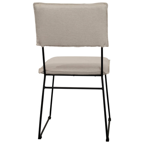 Freya Natural White Upholstery with Black Metal Frame Dining Chair