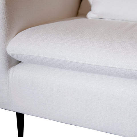 Elliot Snow White with Black Legs Sofa