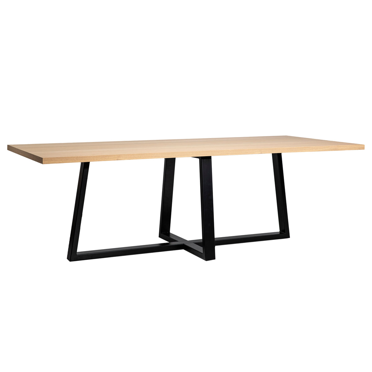 Bryson Light Oak Wood Finish and Black Metal Legs Dining Table