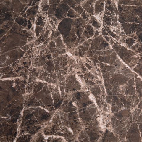 Alejo Smoked Grey Emperador Gloss Finish with Black Metal Legs Dining Table