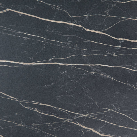 Tribeca Black Stone Finish Top with Black Metal Legs Dining Table