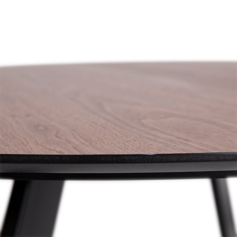 Ladera Smoked Walnut Top with Black Metal Legs Dining Table