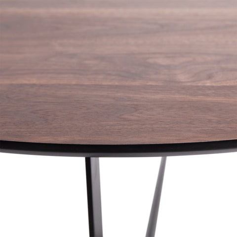 Brentwood Smoked Walnut Finish with Black Metal Legs Coffee Table