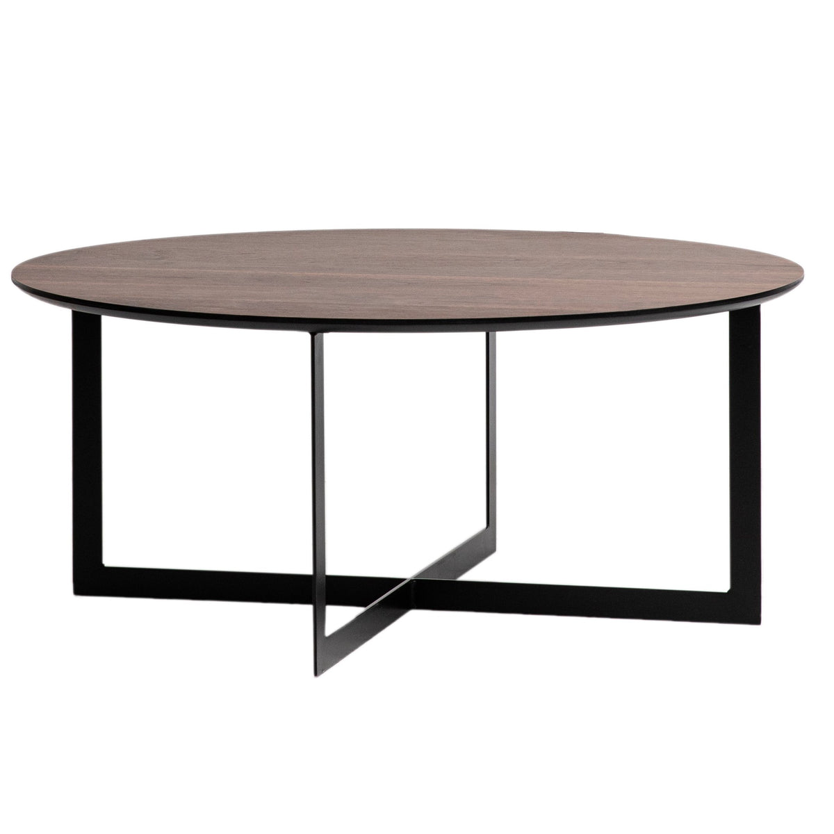 Brentwood Smoked Walnut Finish with Black Metal Legs Coffee Table