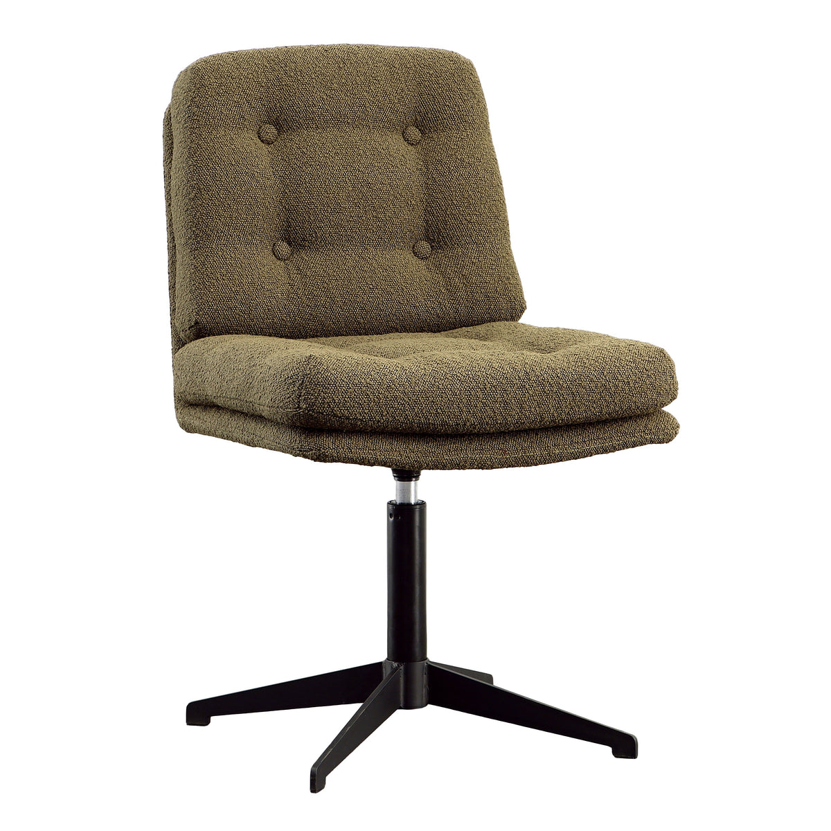 Branca Olive Green Upholstery with Black Metal Base Dining Chair