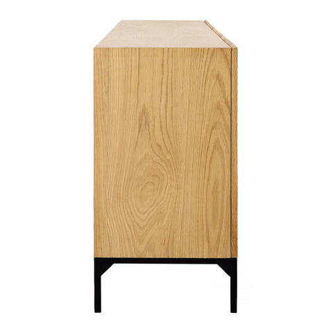 Ezekiel Natural Oak Veneer with Black Base Sideboard