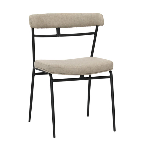 Edmond Sand Color Upholstery and Black Metal Finish Dining Chair