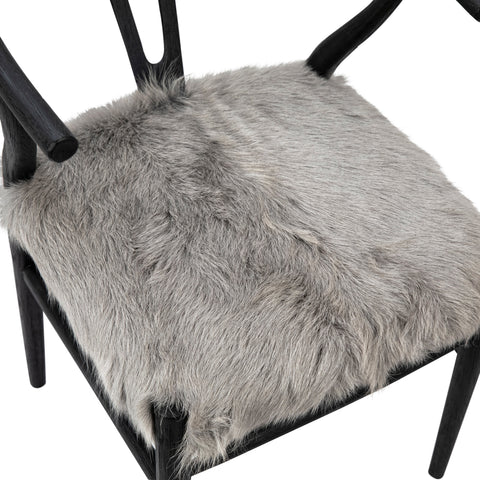 Kara Light Grey Fabric and Black Stained Oak Dining Chair
