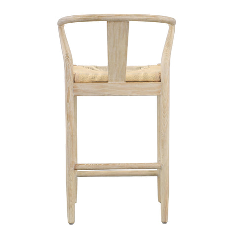Renault Light Bleached Natural Finish Counter Stool