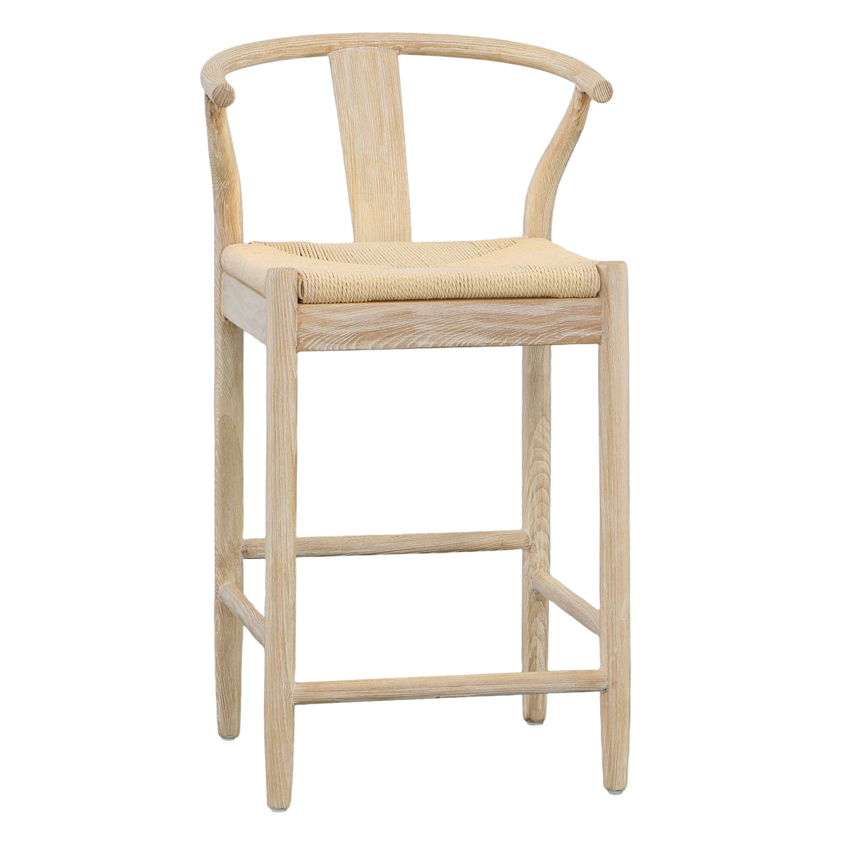 Renault Light Bleached Natural Finish Counter Stool